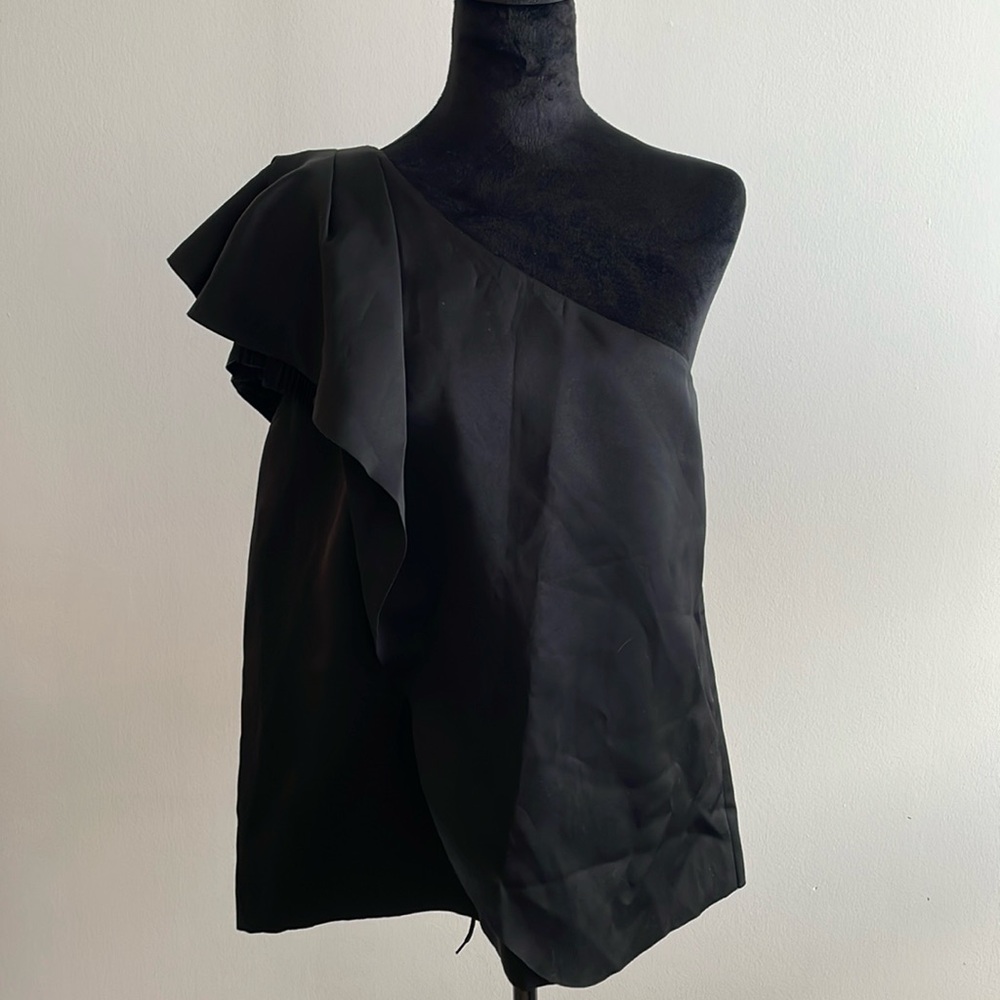 Club Monaco one shoulder black Chemise